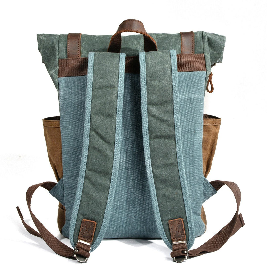 backpack waxed canvas laptop Waxed Canvas Roll Top Backpack - LUND