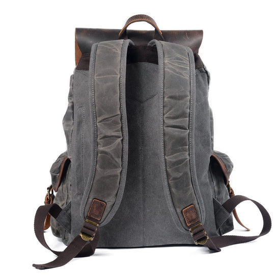 Canvas Leather Backpack - Waxed Canvas Bushcraft Bag