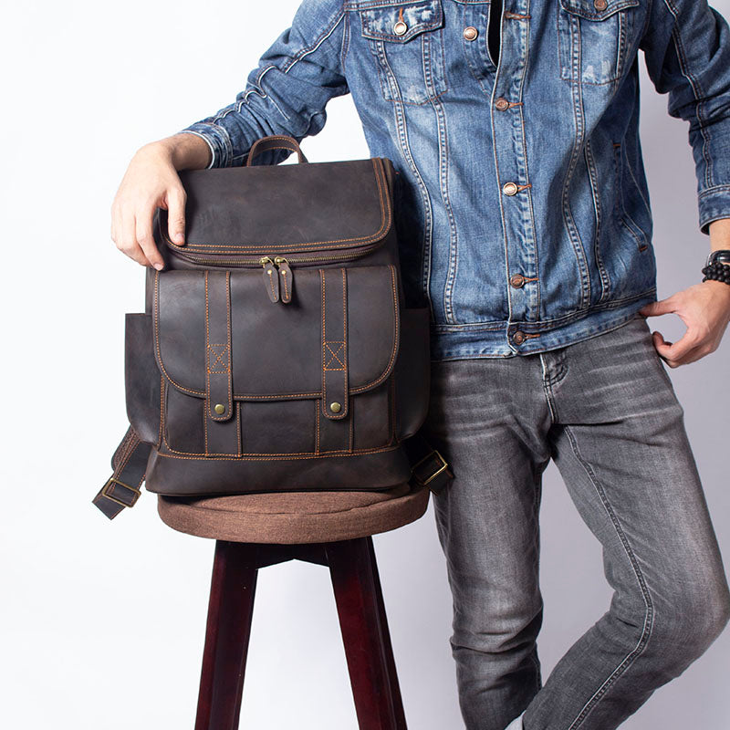Leather Work Backpack - 20L Everyday Rucksack | ROYA