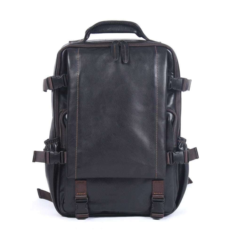 Men's Black Leather Backpack | LOGAN Men's Black Leather Backpack | LOGAN