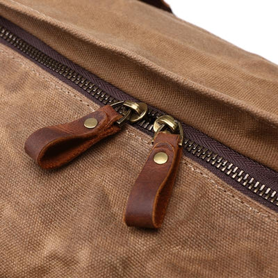 mens brown leather duffle bag