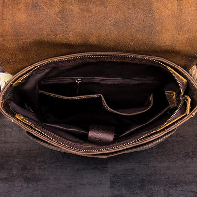 mens brown leather laptop bag