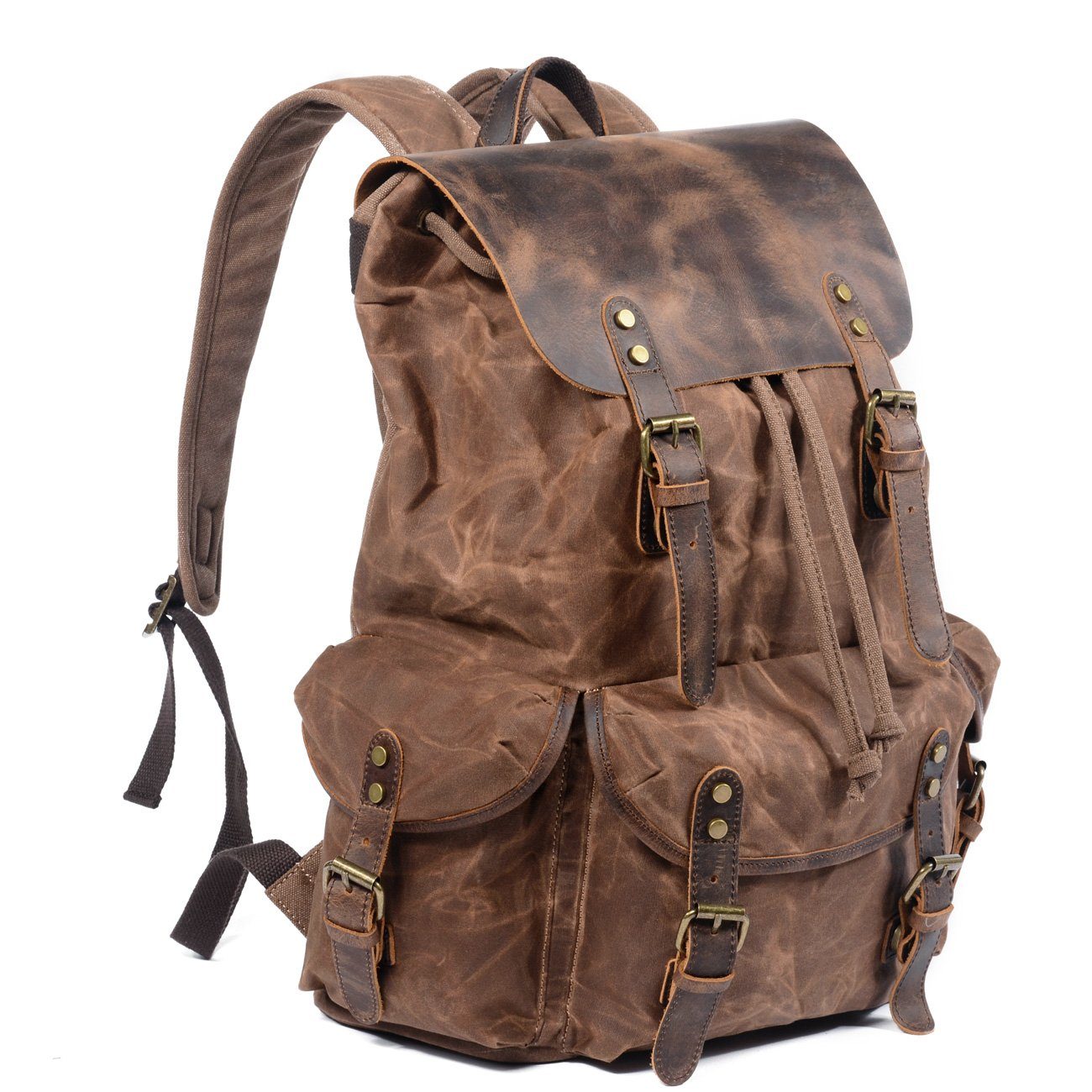 mens canvas and leather backpack
