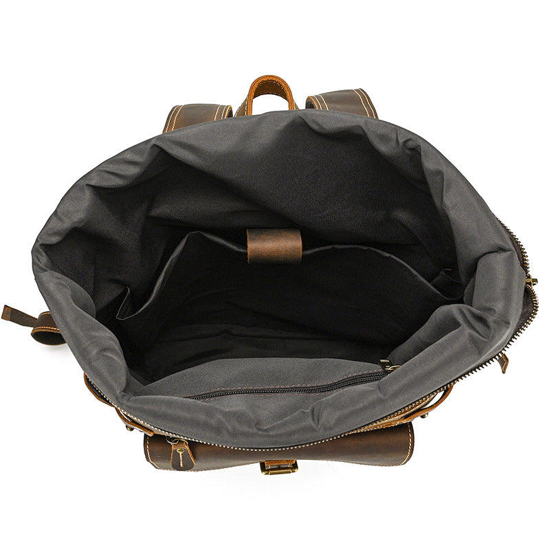 mens genuine leather backpack