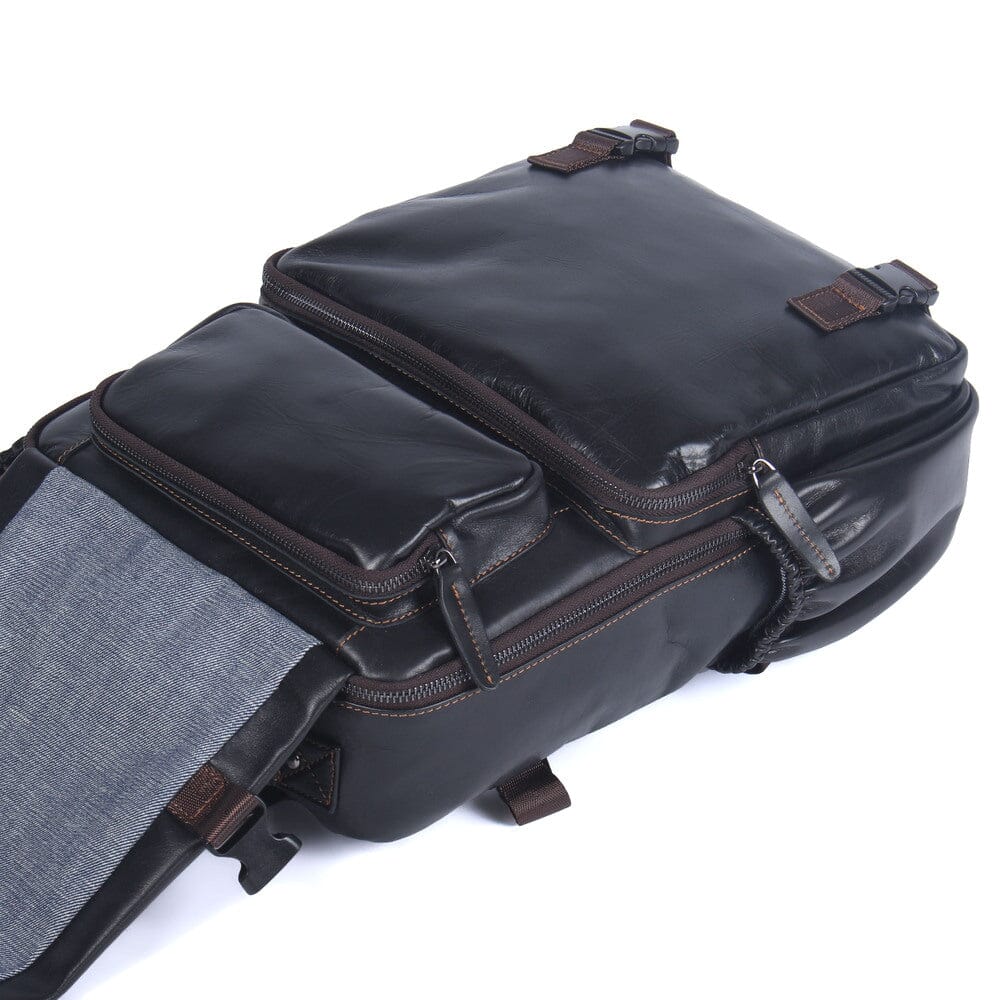 mens genuine leather backpack
