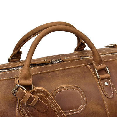 mens large leather holdall bag