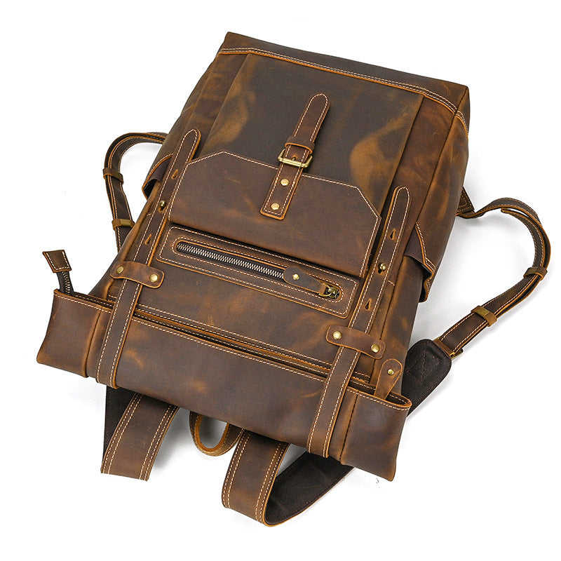 mens leather back pack