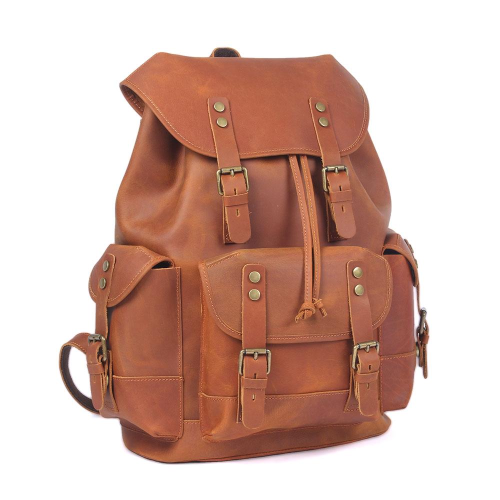 Leather Travel Backpack - 25L Adventure Rucksack