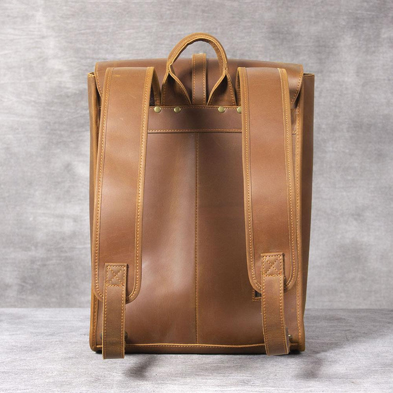 mens leather backpack for work