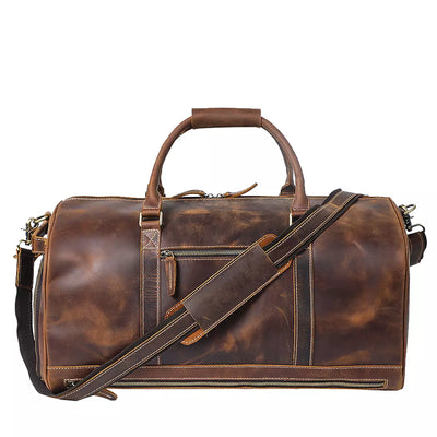 Sac de voyage cuir vintage marron Chicago / Cowboysbag - Espritcuir
