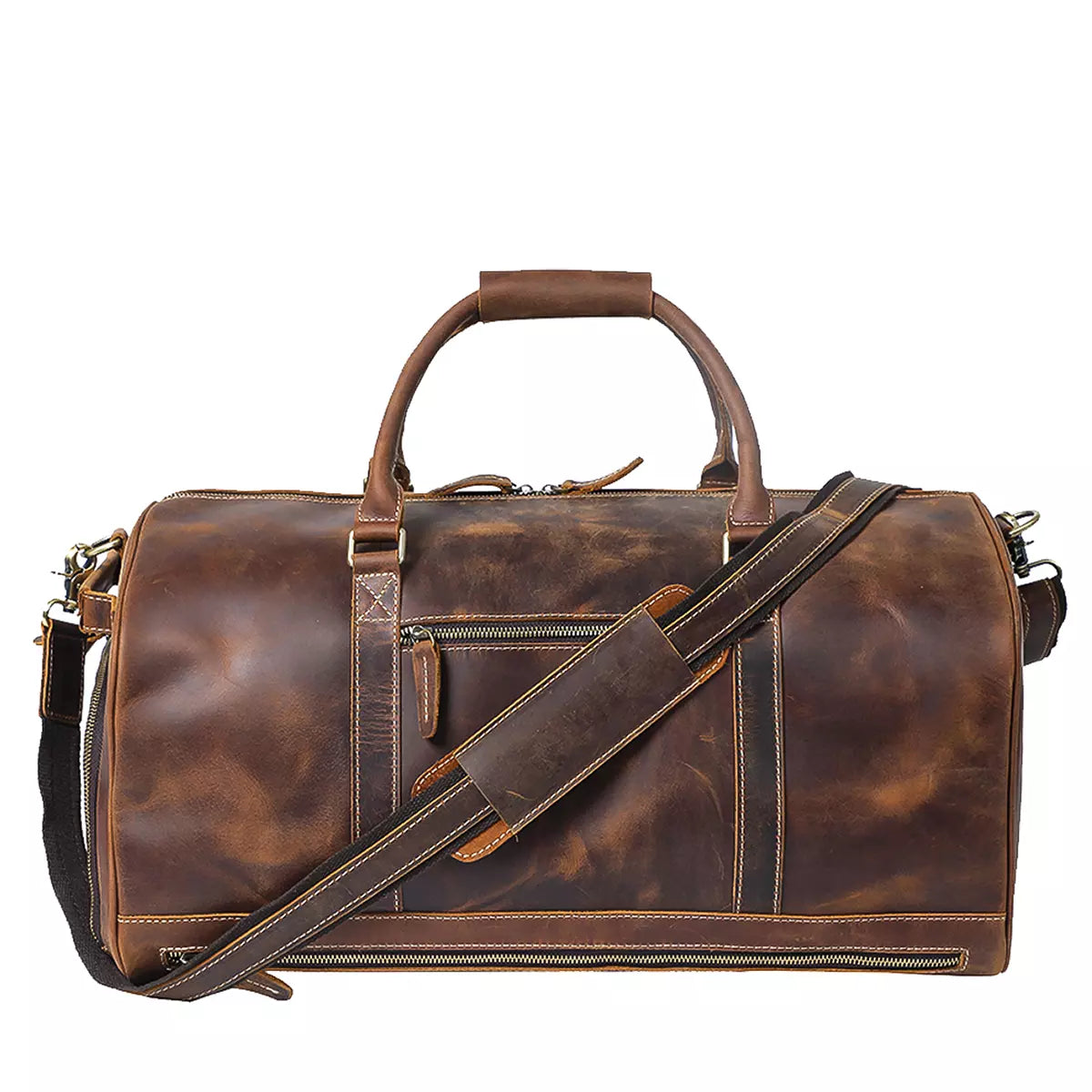 mens leather travel bag, brown, thick genuine leather, Cordoba