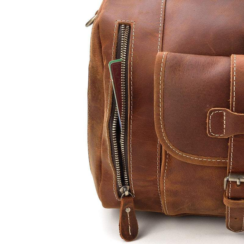 mens leather weekend bag uk