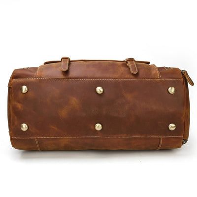 mens leather weekend travel bag
