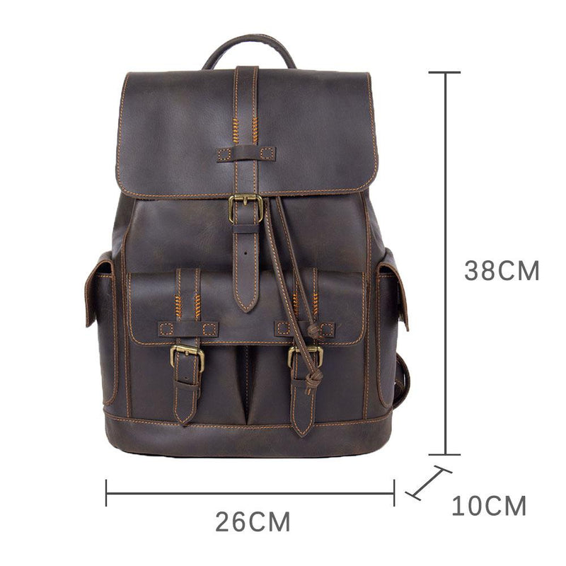 calfskin leather backpack Leather Laptop Bag - Vintage Leather Rucksack