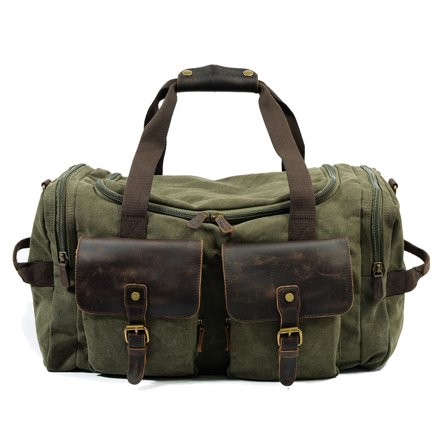 green mens travel satchel