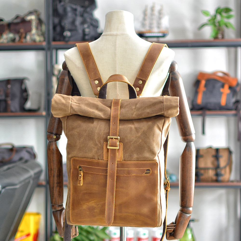  mens waxed canvas backpack