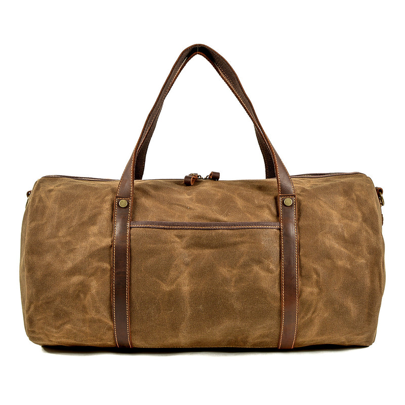 khaki military gym bag