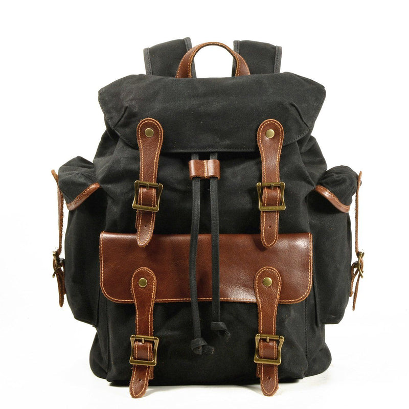 old school backpack black