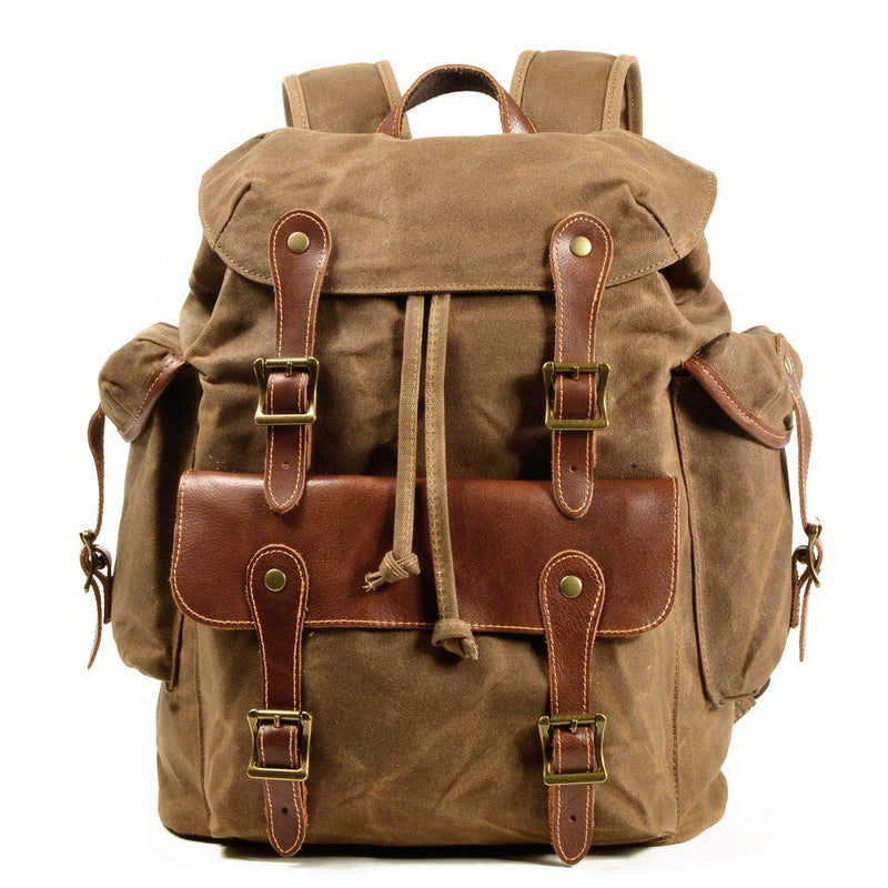 old school backpack khaki