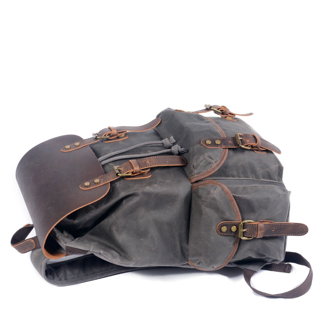 old style canvas backpack