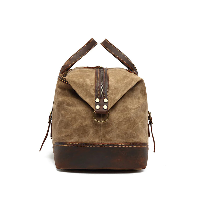 khaki overnight duffle bag