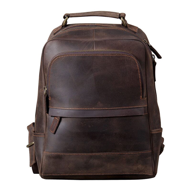 real leather backpack