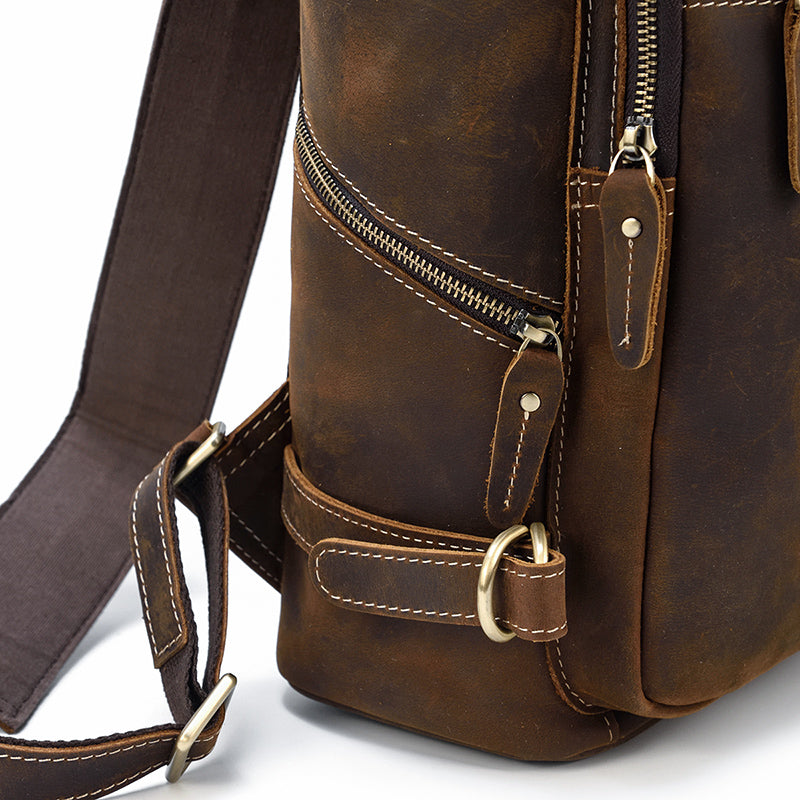 real leather backpack