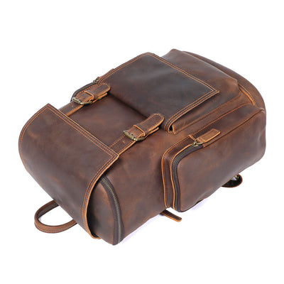real leather laptop backpack