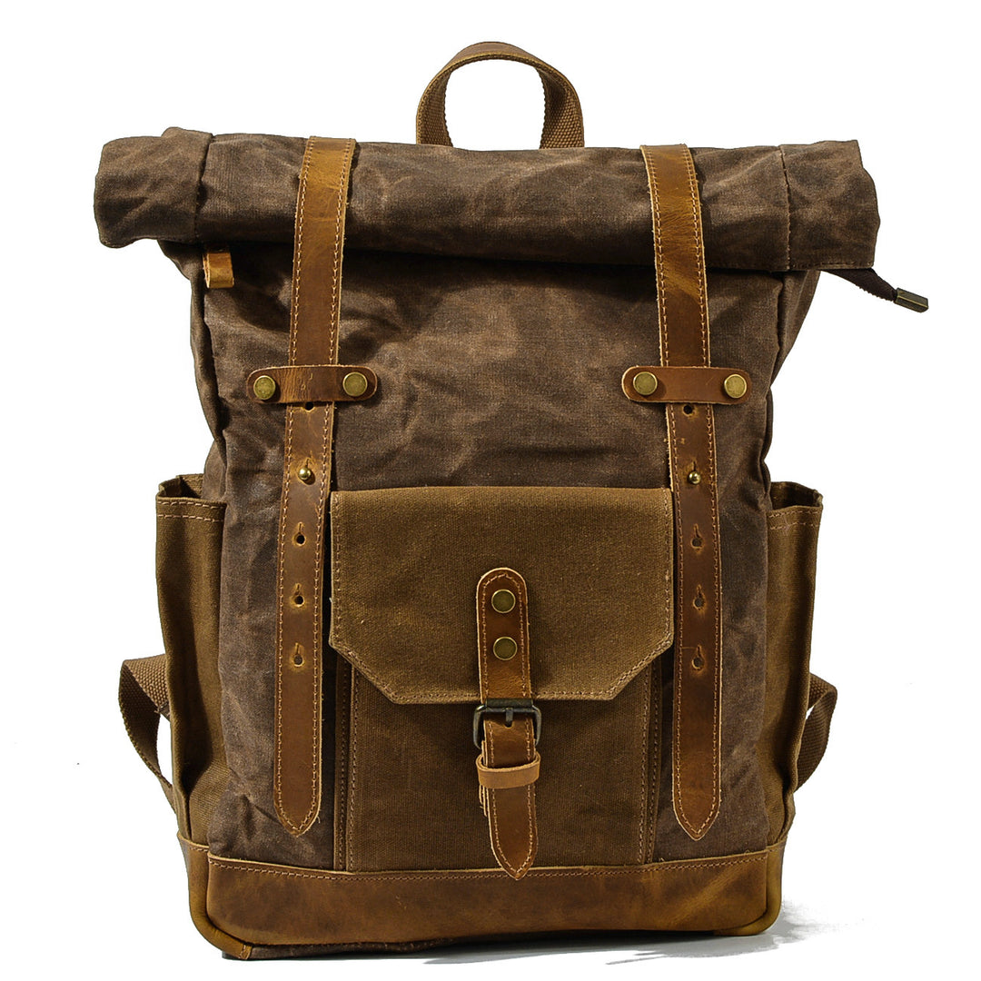Vintage Roll Top Rucksack - Canvas & Leather