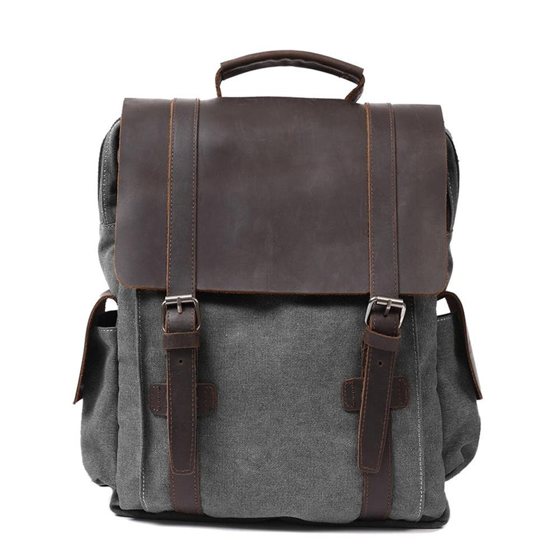 canvas leather trim backpack Small Canvas Backpack - MANITOBA
