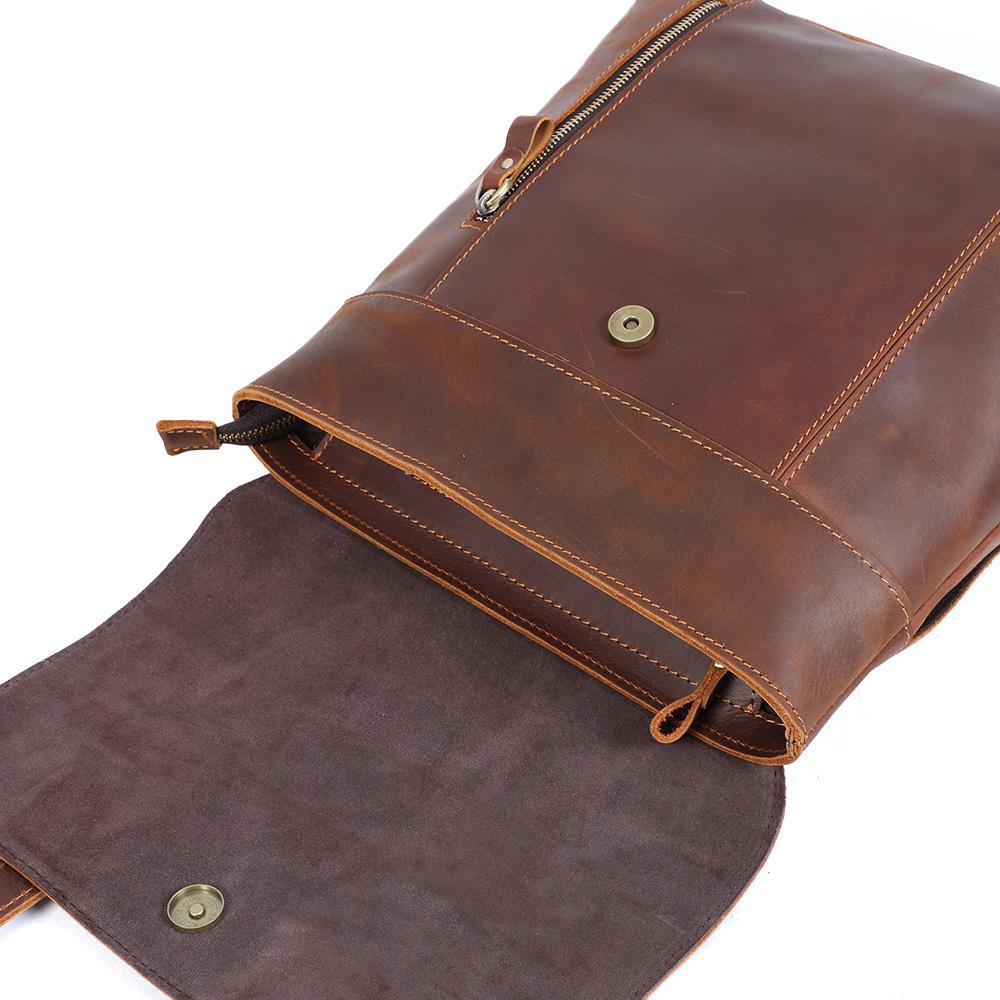 small leather back pack