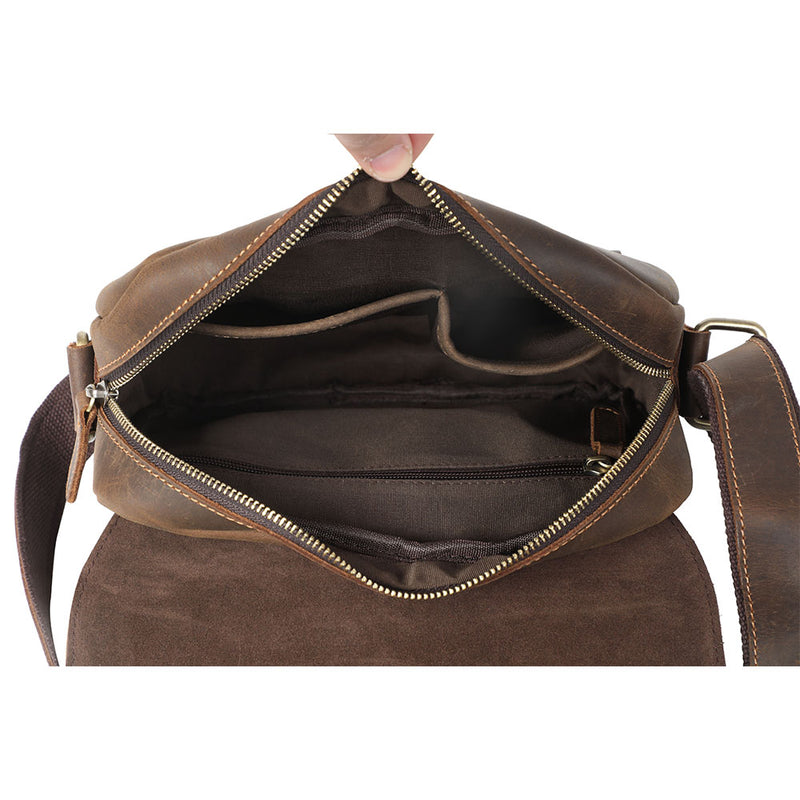 small leather messenger bag