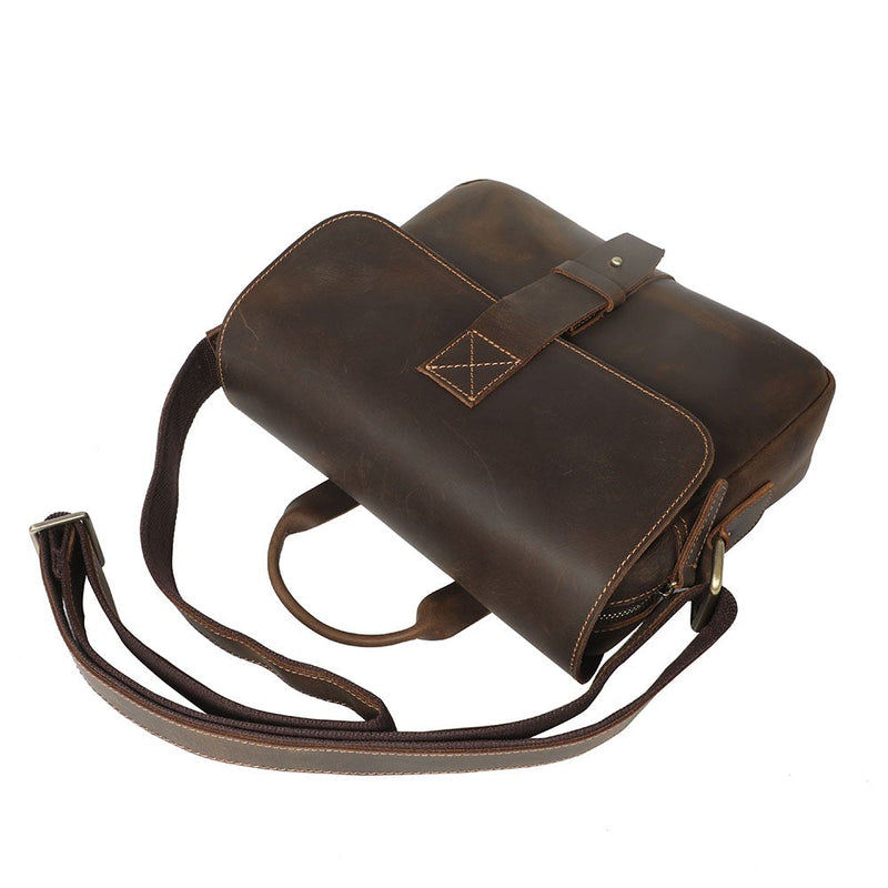 small leather messenger bag