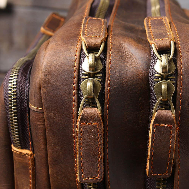 small leather rucksack