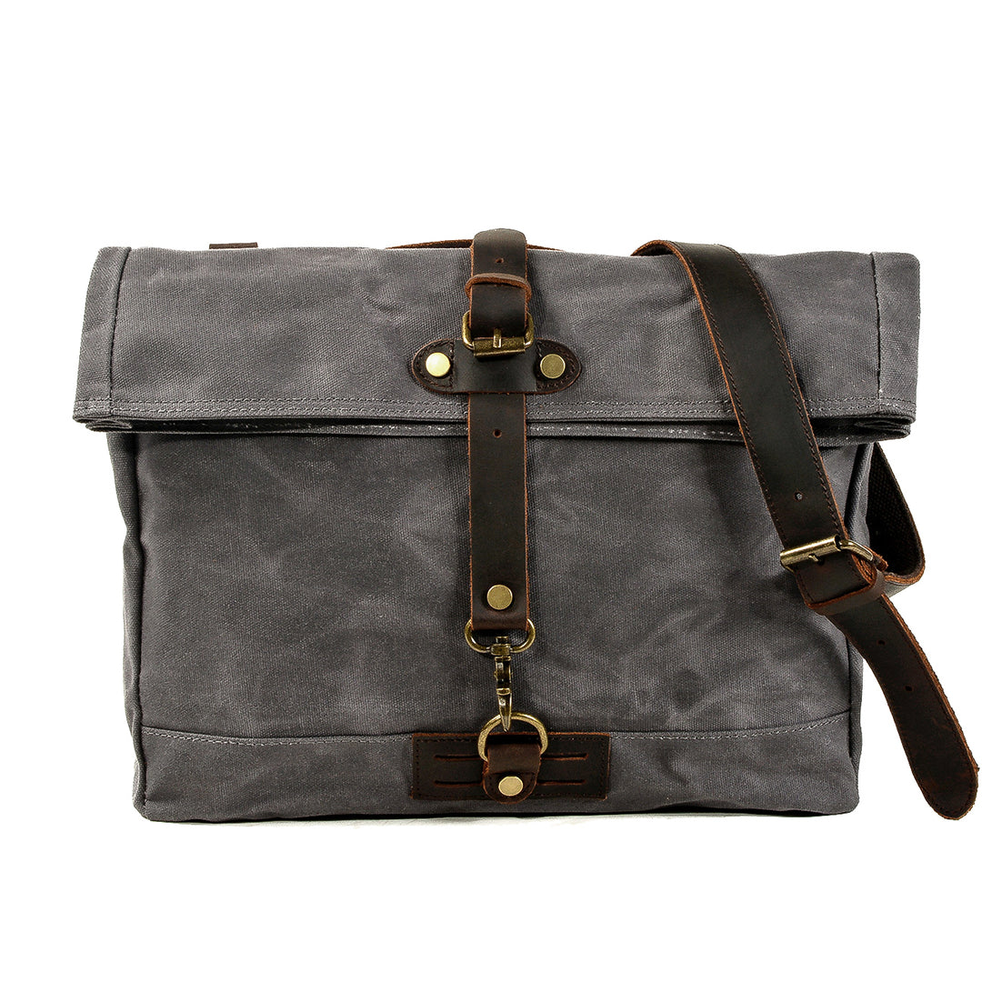 canvas leather bags over shoulder backpack VILLAGE Messenger Bag for Men & Women Stylish Crossbody Satchel for Office, Travel & Daily Use Brass Hardware Shoulder Strap The Summiter - Canvas Laptop