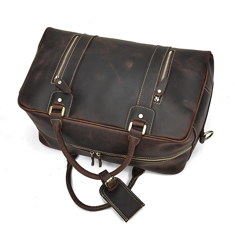 soft leather overnight bag