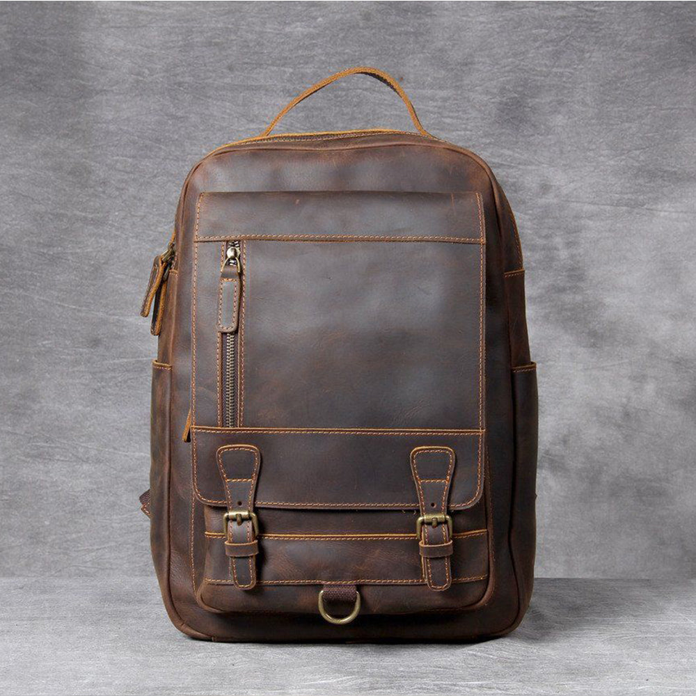 beautiful tan leather backpack Tan Leather Backpack - Vintage Bag for Men & Women
