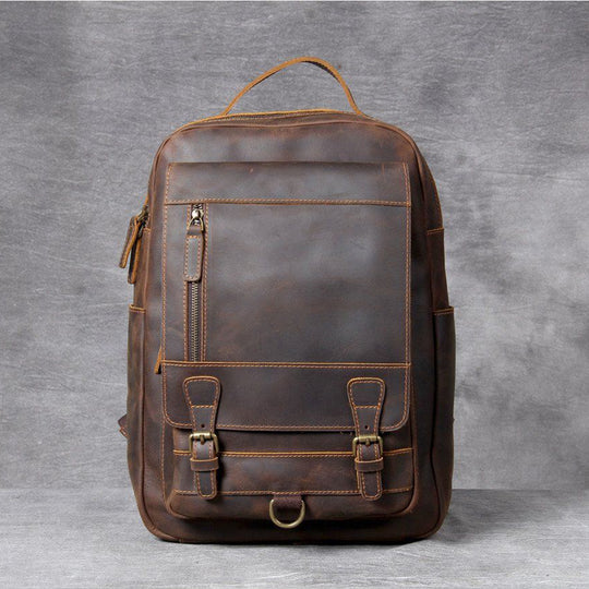 brown vintage haiku leather backpack Tan Leather Backpack - Vintage Bag for Men & Women