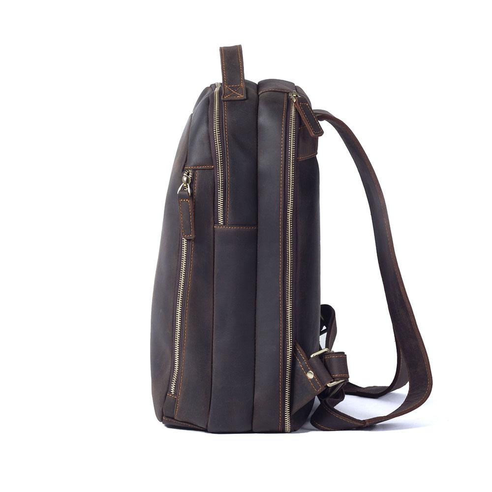 tan leather backpack