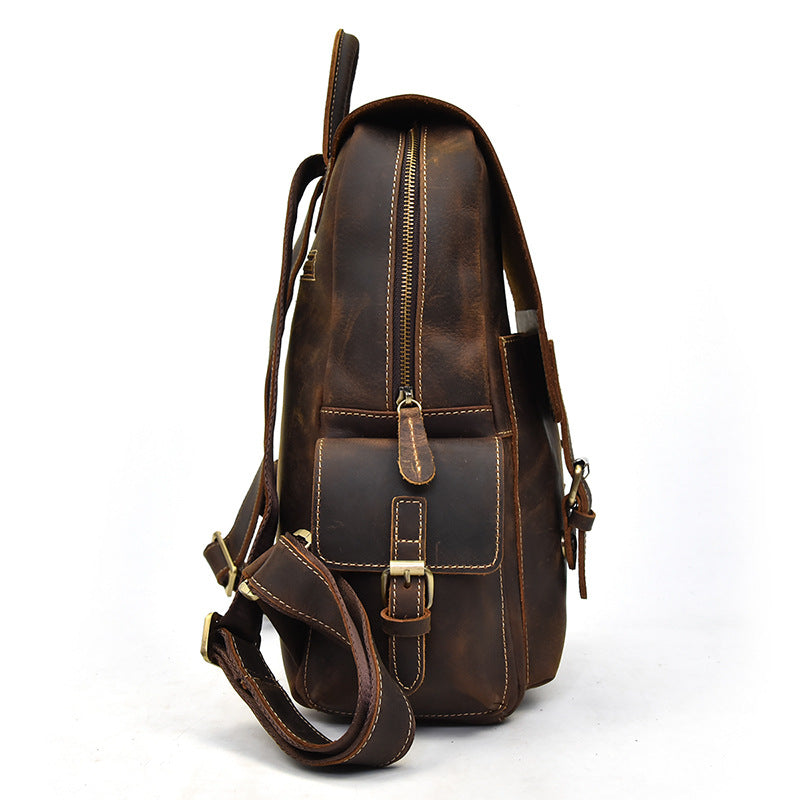 tan leather rucksack womens