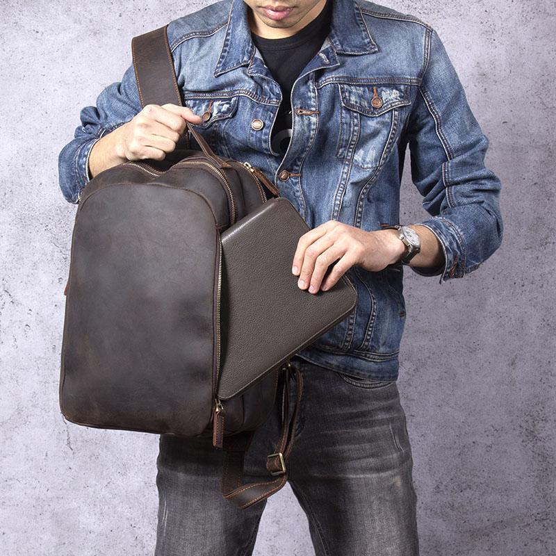 sac à dos homme cuir vintage