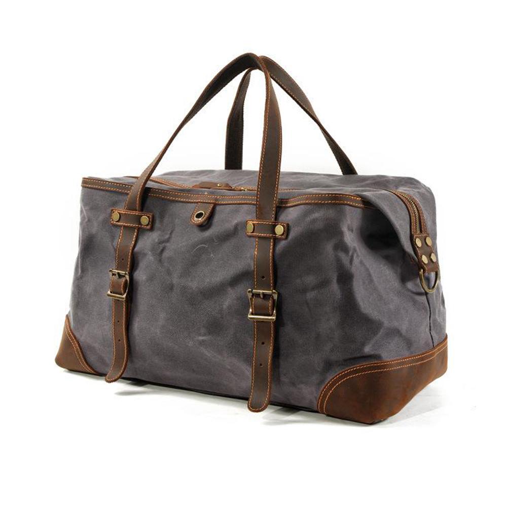 3-ways vintage canvas men holdall weekend travel duffel bag backpack Weekend Travel Bag - Vintage Overnight Bag