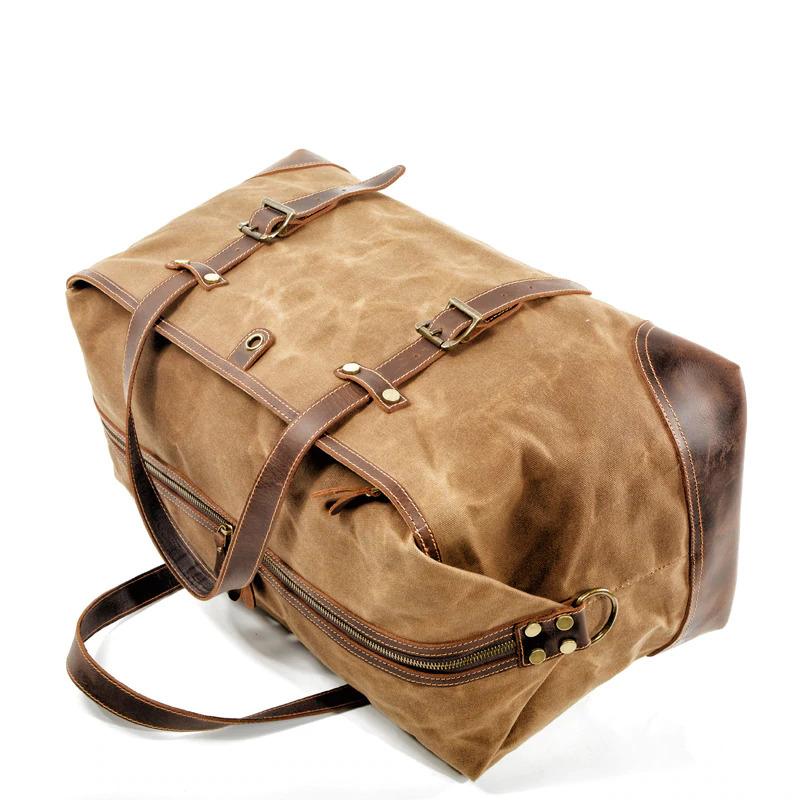 khaki traveler weekender bag