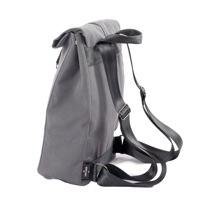 grey upcycled backpack