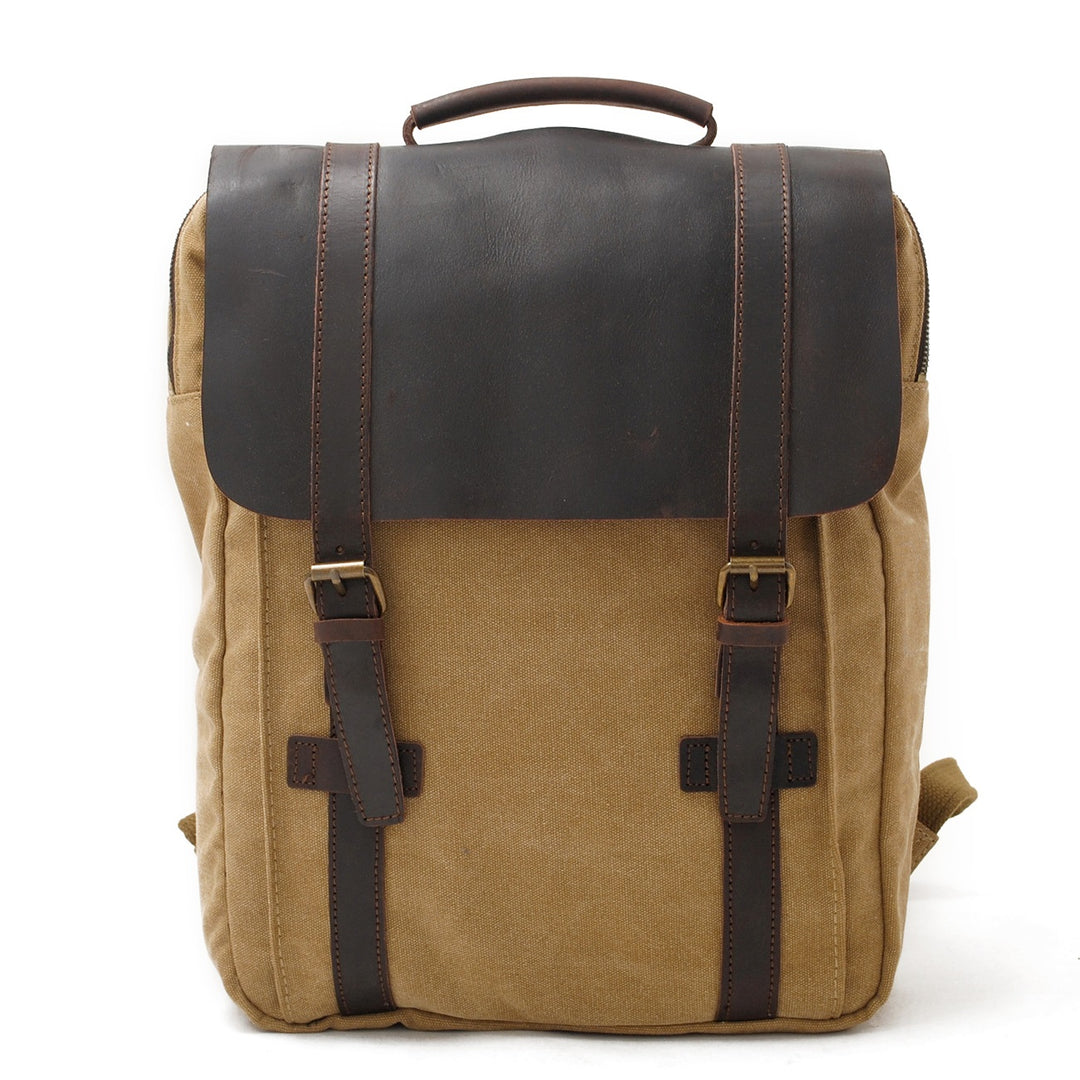 bluboon canvas vintage backpack leather casual bookbag men rucksack Vintage Bookbag - Vintage Canvas Backpack