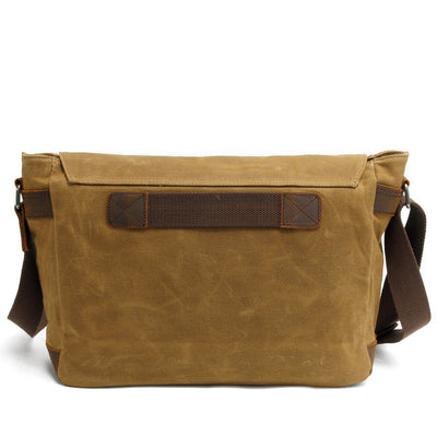 vintage brown leather messenger bag