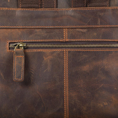vintage leather laptop backpack