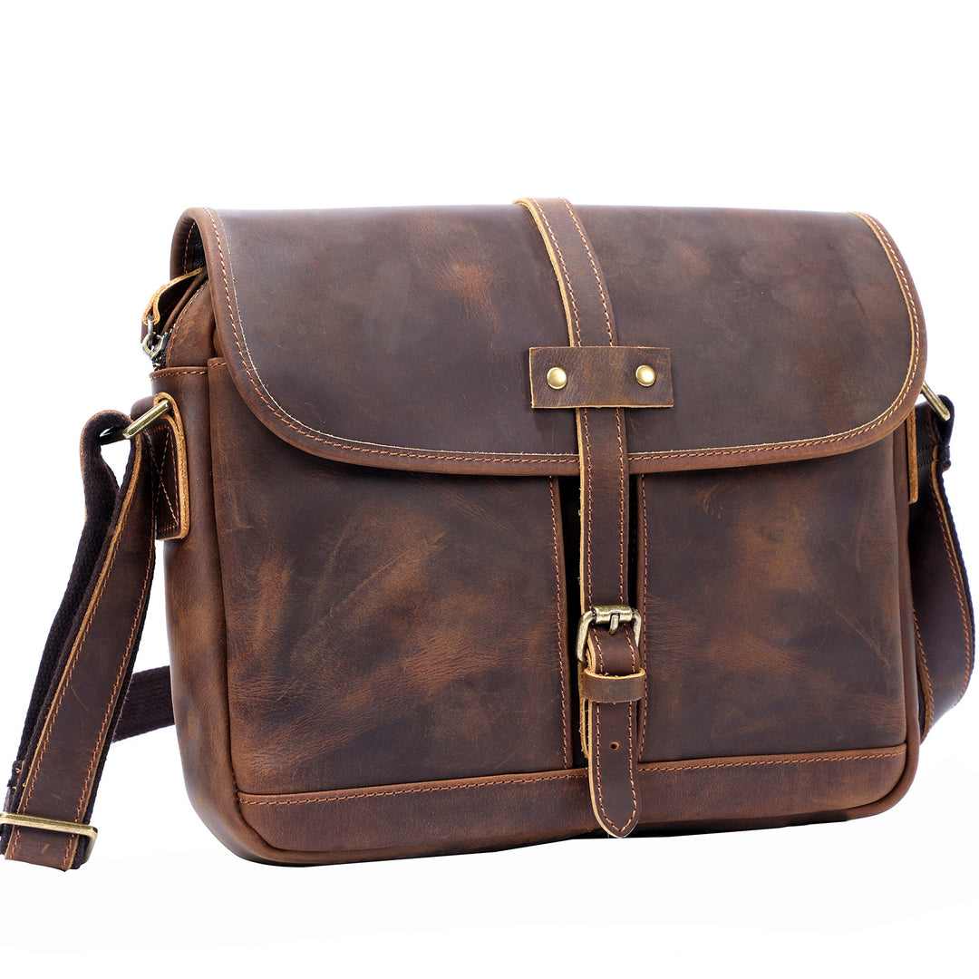 Vintage Leather Messenger Bag - Small Shoulder Bag | ERIKA