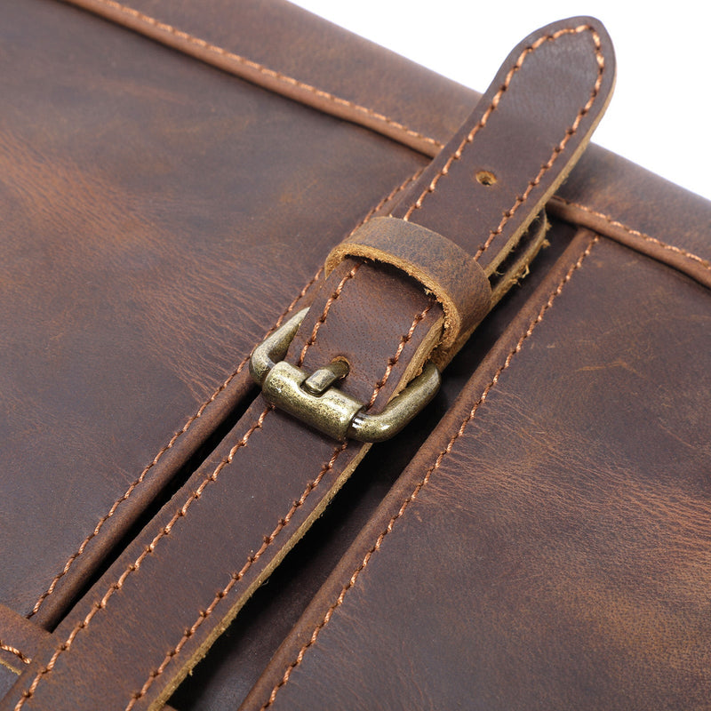 vintage leather messenger bag