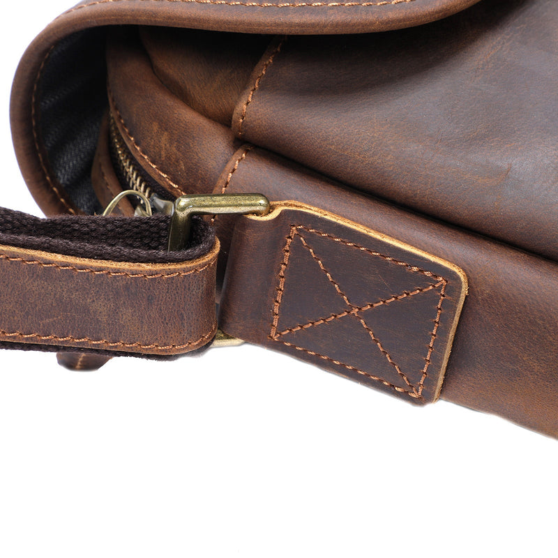 vintage leather messenger bag